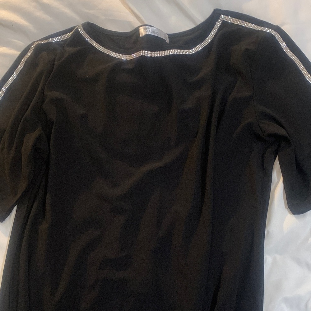 89th & Madison Black Top with Silver Accents
